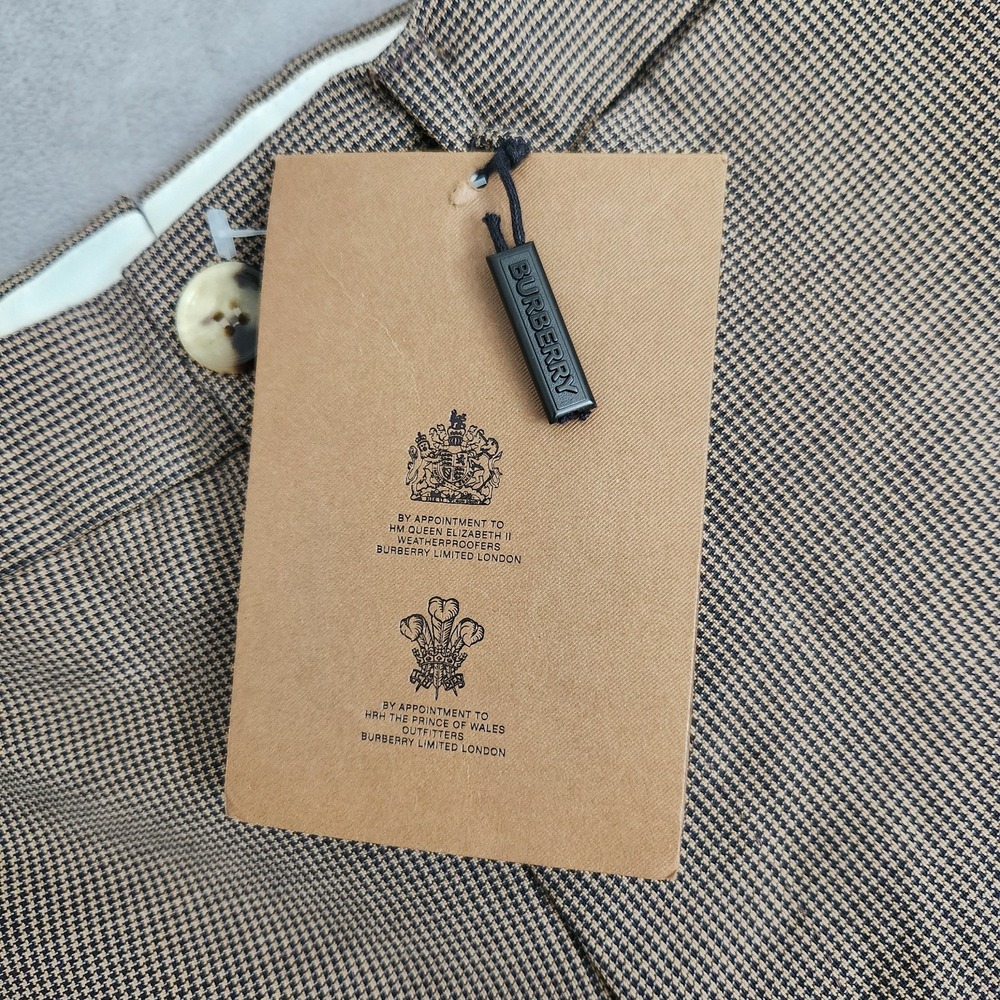 New Burberry London England Beige Wool Mohair Houndstooth Trousers IT 46 US 46 - Picture 8 of 15